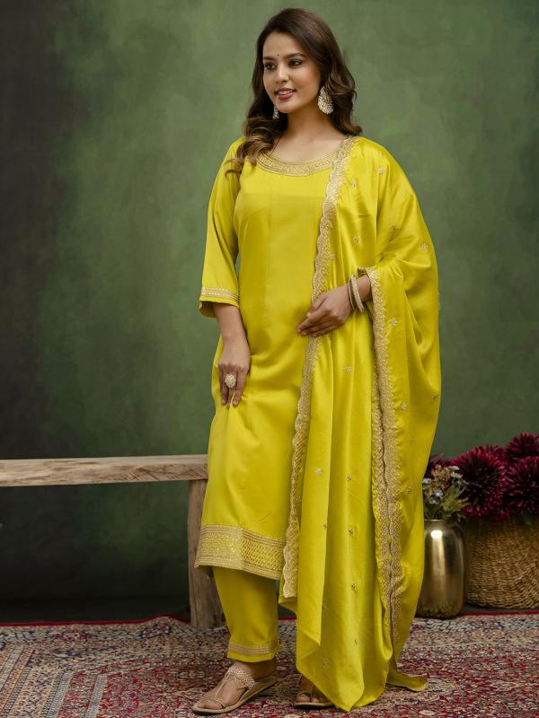 VP 9712 Stylish Anarkali Kurta Set Ready to Wear Soft Silk Fabric with Embroidered Dupatta Tailored Fit